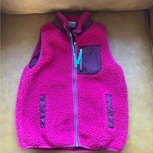 Hanna Anderson Girls High Pile Magenta Fleece Vest